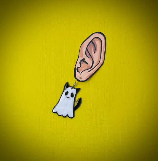 Ghost Cat Earrings