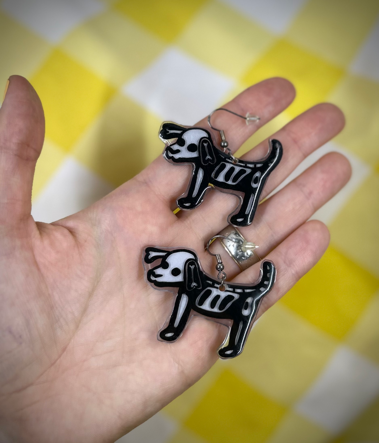 Skelly Dog Earrings