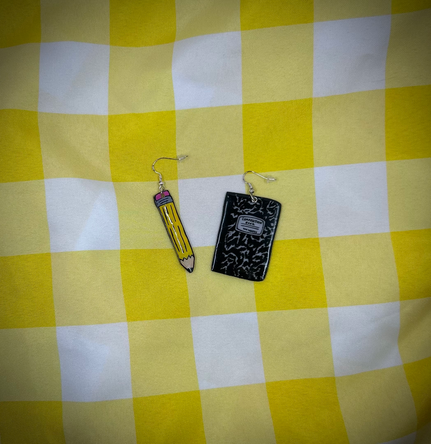 Pencil and Composition Book Earrings