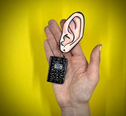 Pencil and Composition Book Earrings