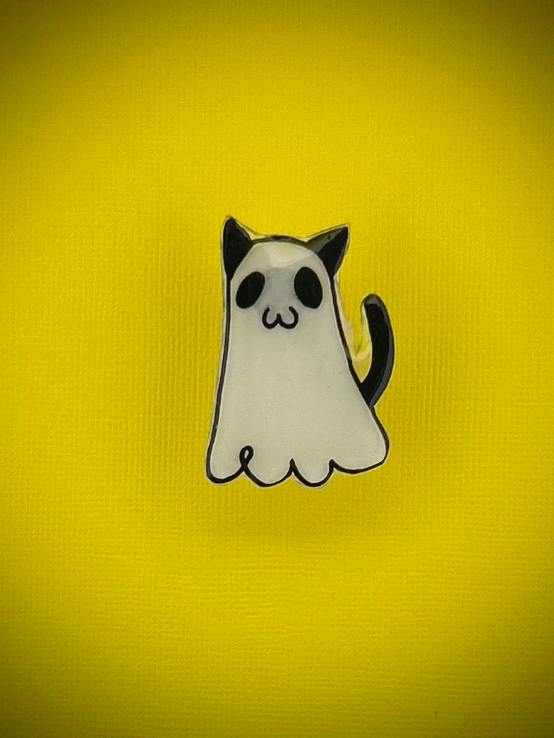 Ghost Cat Pin