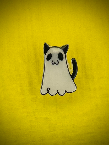 Ghost Cat Pin