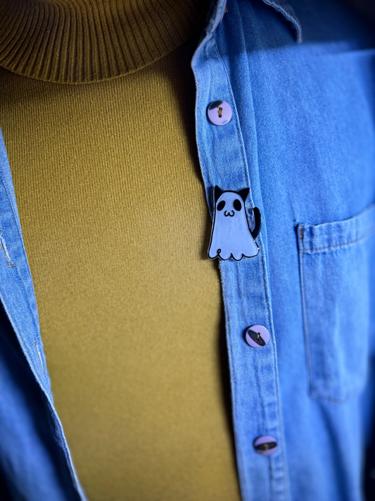 Ghost Cat Pin