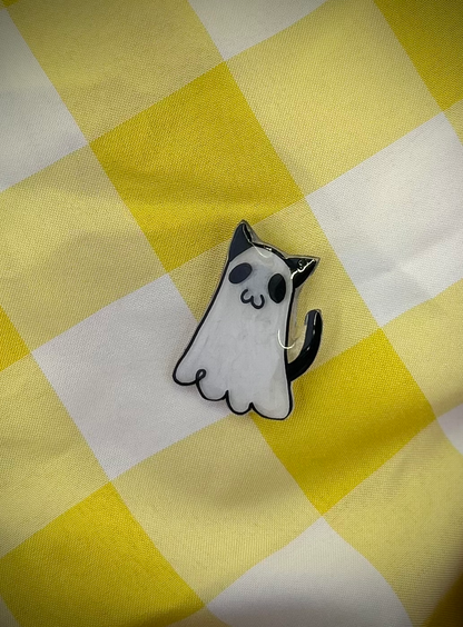 Ghost Cat Pin