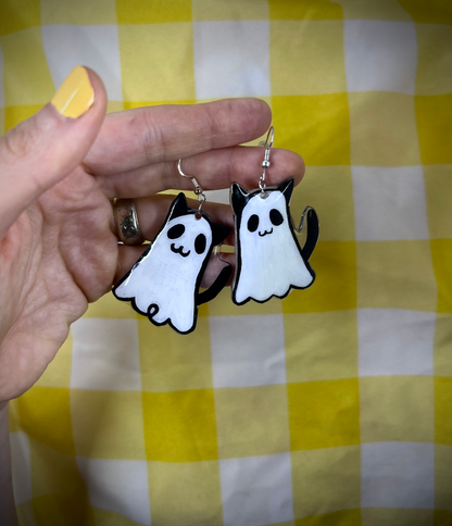 Ghost Cat Earrings