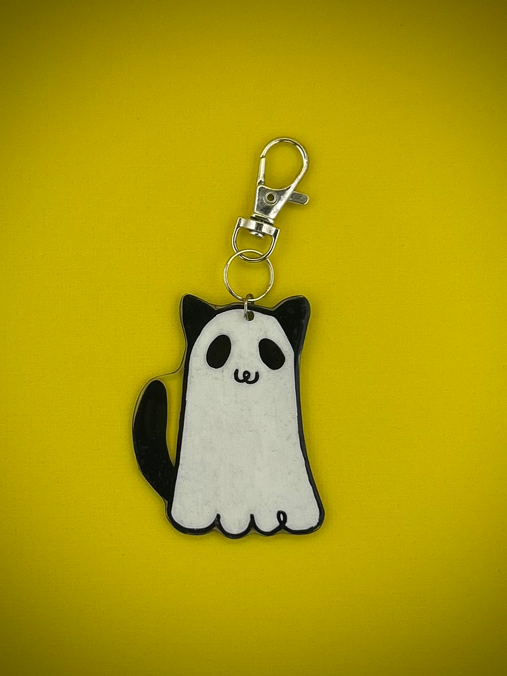 Ghost Cat Keychain