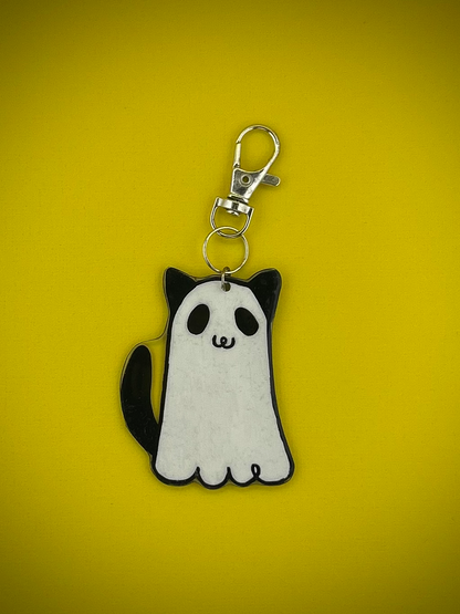 Ghost Cat Keychain