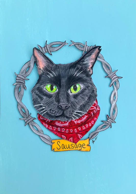 Custom Hand Illustrated Pet Portrait