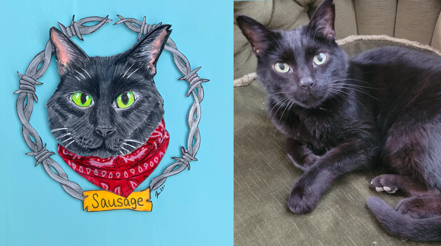 Custom Hand Illustrated Pet Portrait