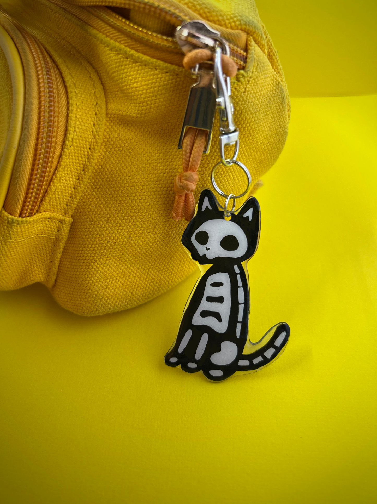 Skelly Cat Keychain