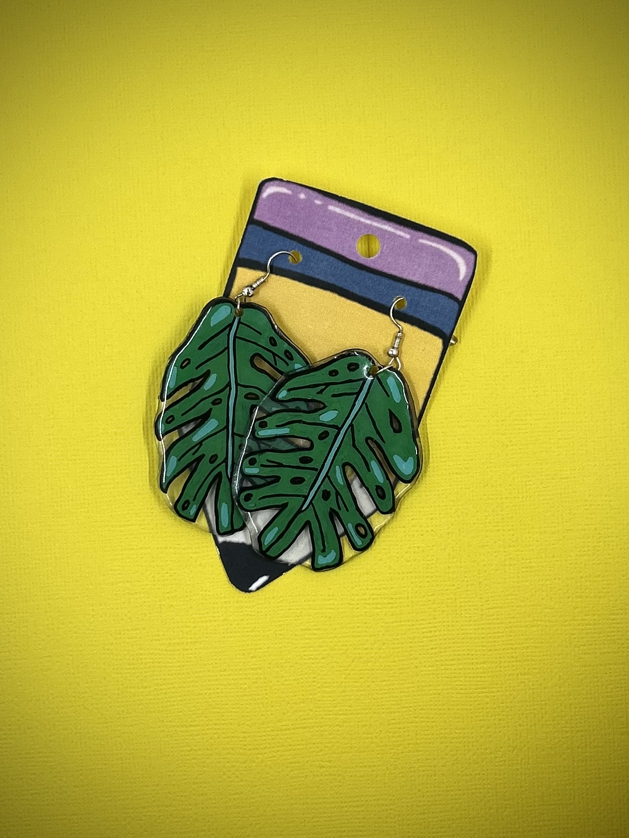 Monstera Leaf Earrings