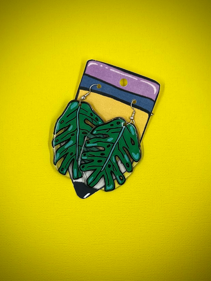 Monstera Leaf Earrings