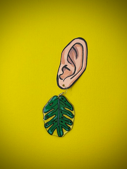 Monstera Leaf Earrings