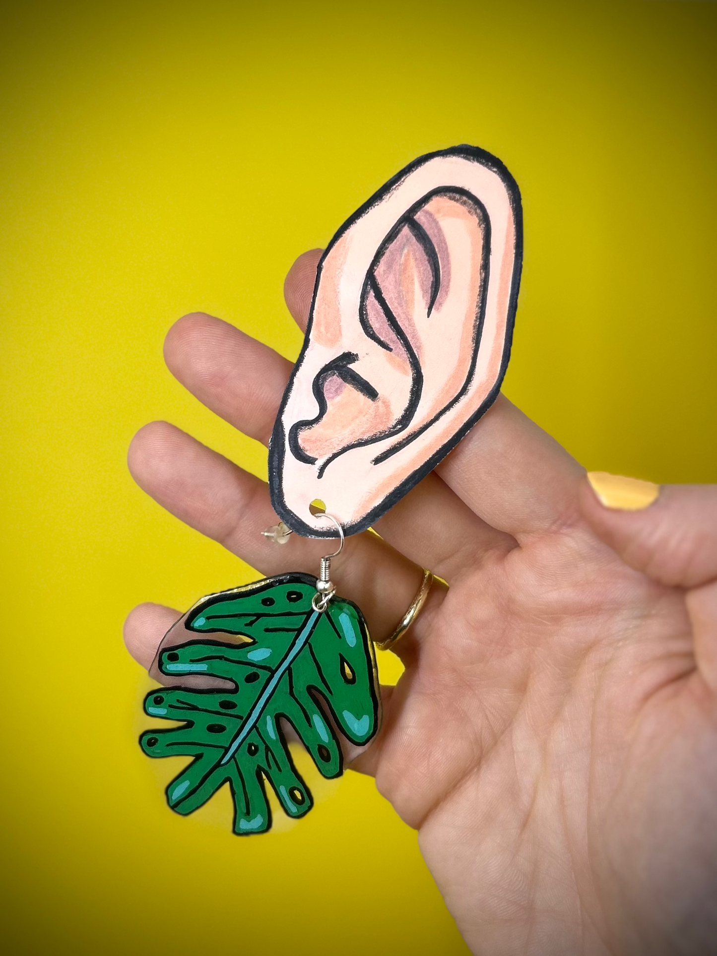 Monstera Leaf Earrings