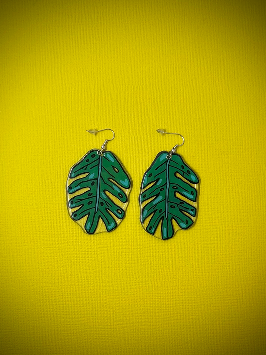 Monstera Leaf Earrings