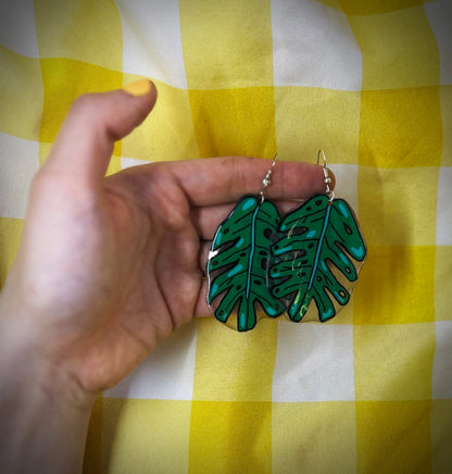Monstera Leaf Earrings