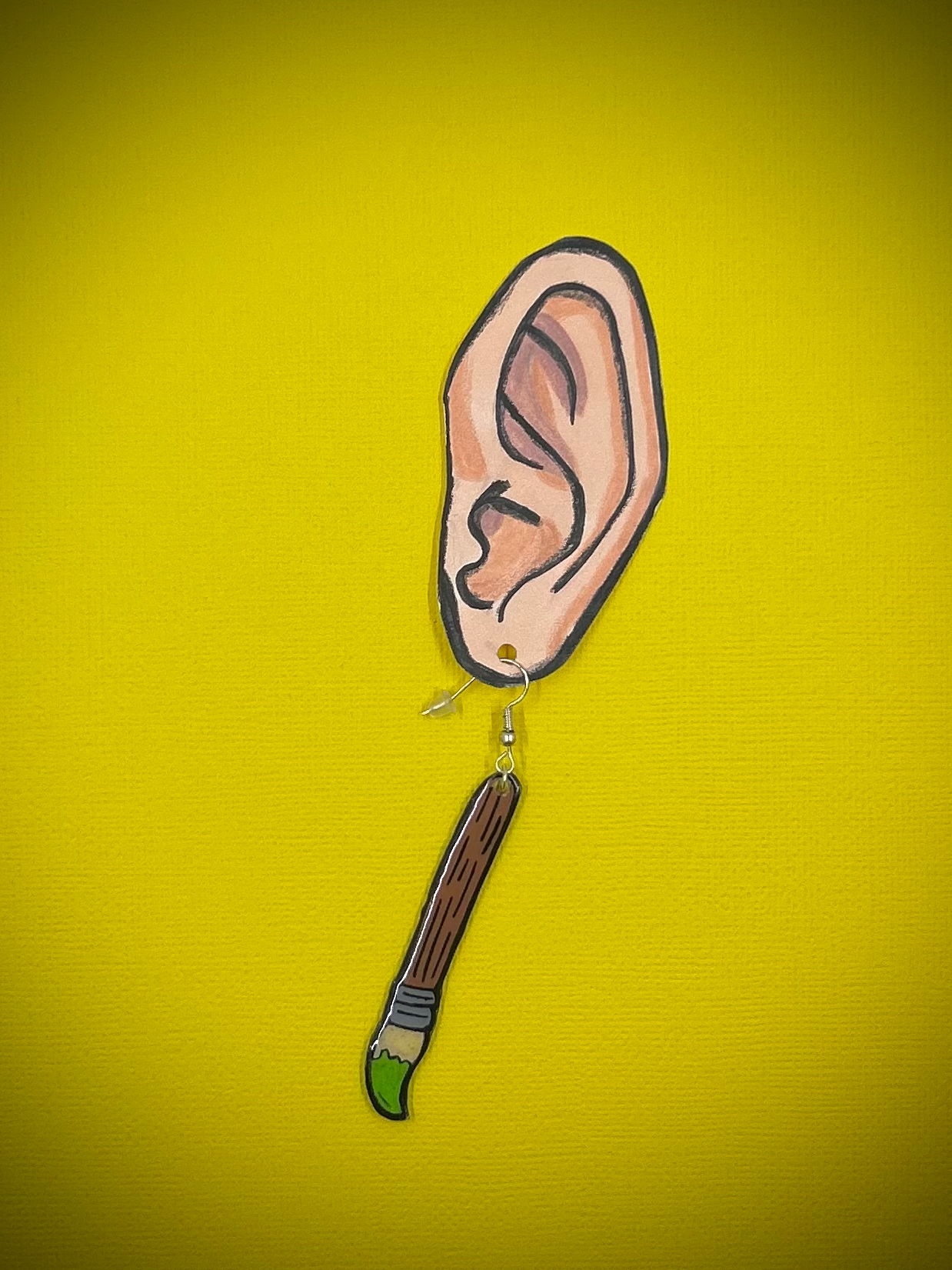 Paint Palette and Brush Earrings