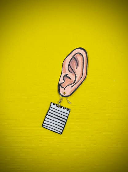 Pencil and Paper Earrings
