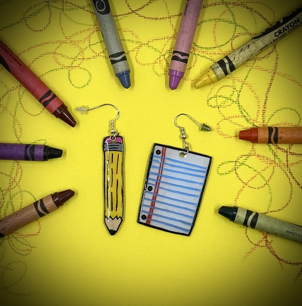 Pencil and Paper Earrings