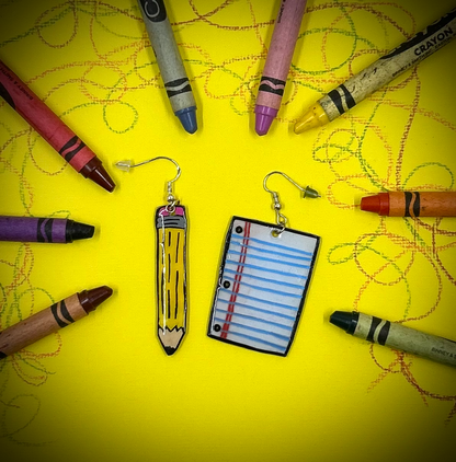 Pencil and Paper Earrings