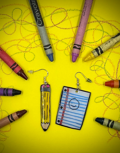 Pencil and Paper Earrings