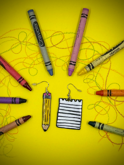 Pencil and Paper Earrings