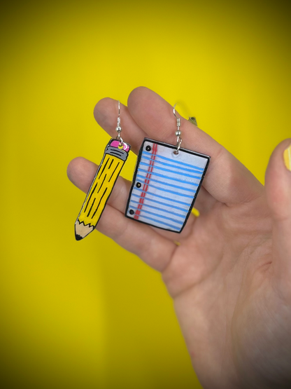 Pencil and Paper Earrings