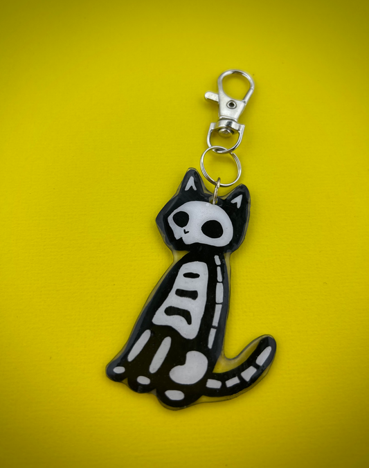 Skelly Cat Keychain