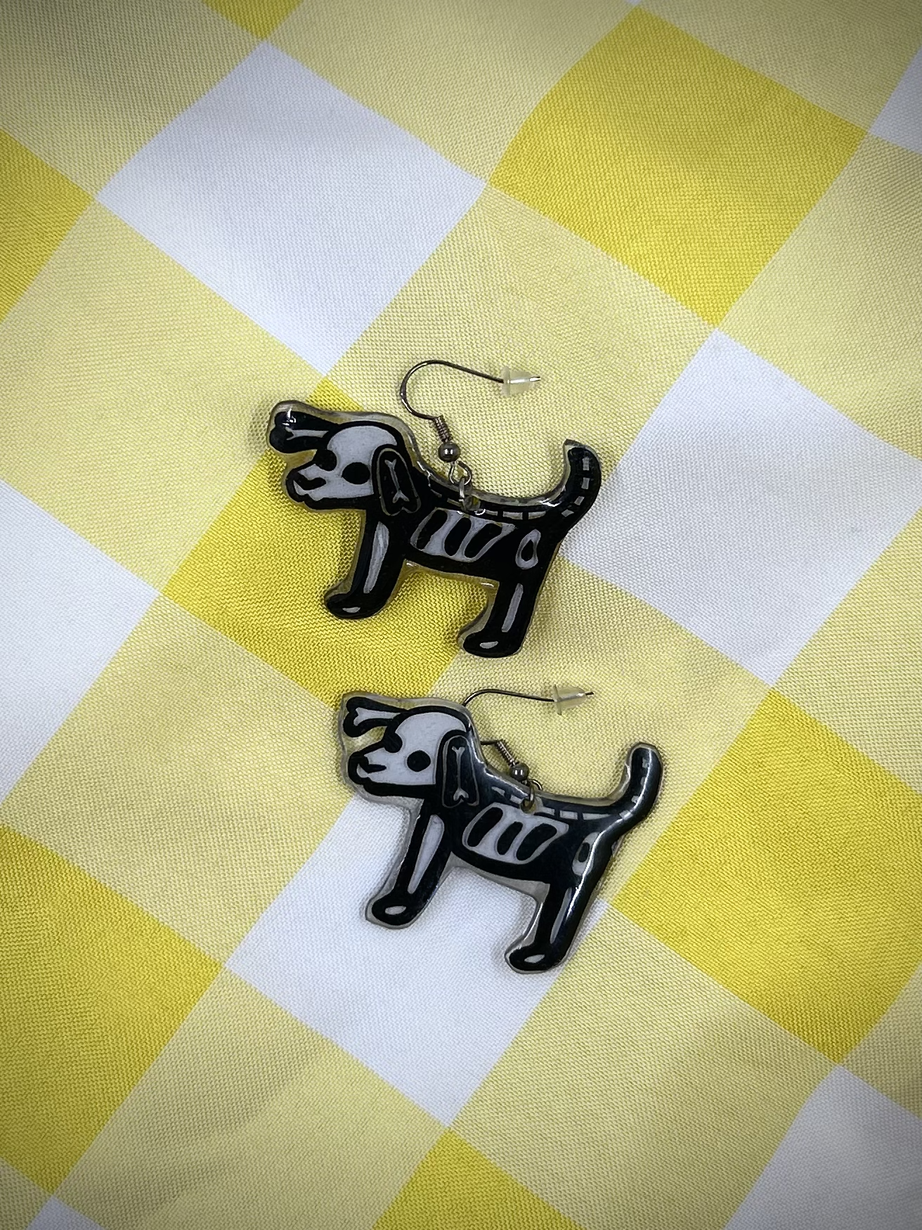 Skelly Dog Earrings