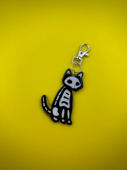 Skelly Cat Keychain